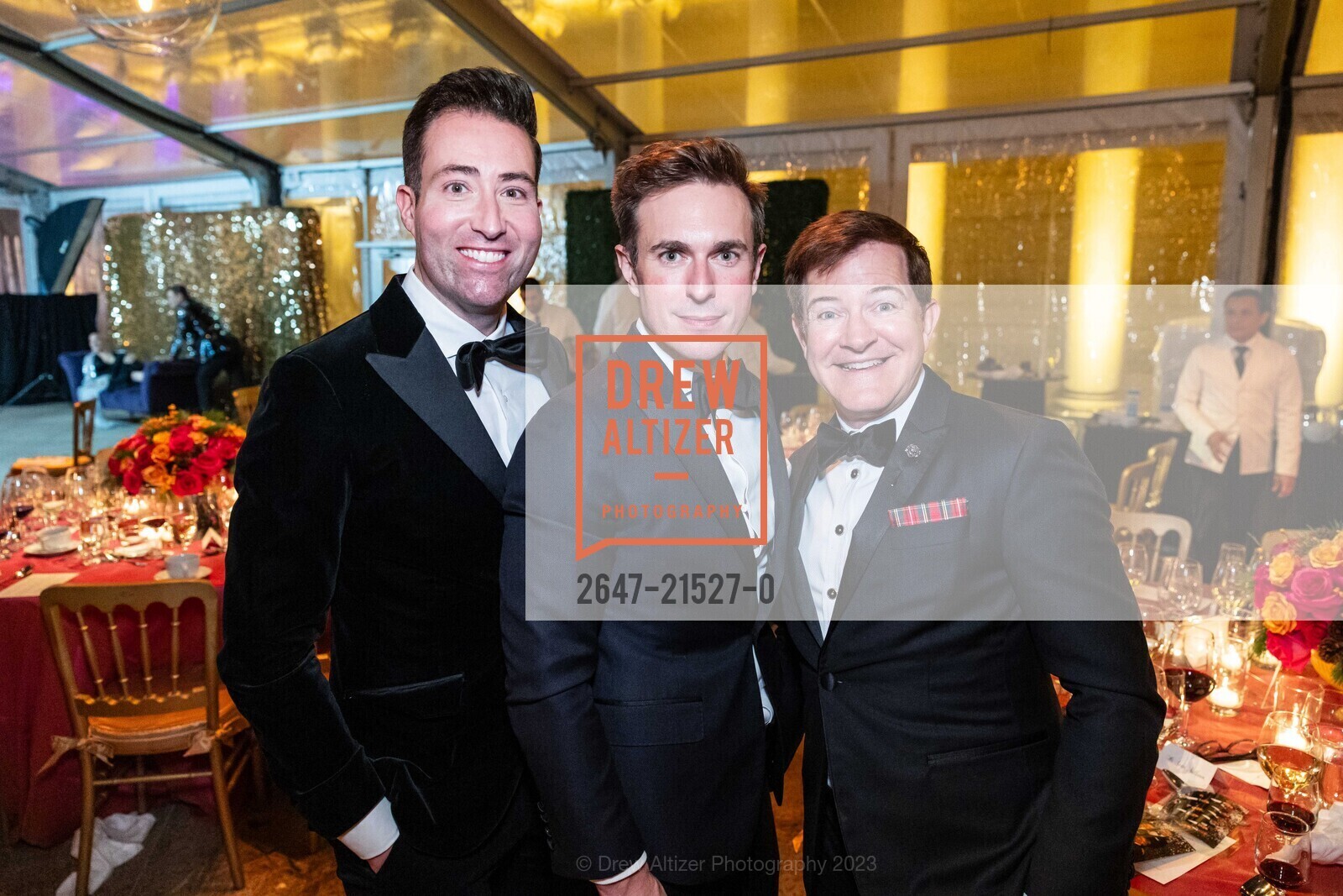 Michael Devitt, Sean Sullivan, Trent Norris, An Elegant Evening in The Court of Honor 2023, Legion of Honor. 100 34th Ave, SF, CA 94121 US, December 12th, 2023, Photo #2647-21527-0 Michael Devitt, Sean Sullivan, Trent Norris, Photo #2647-21527-0
