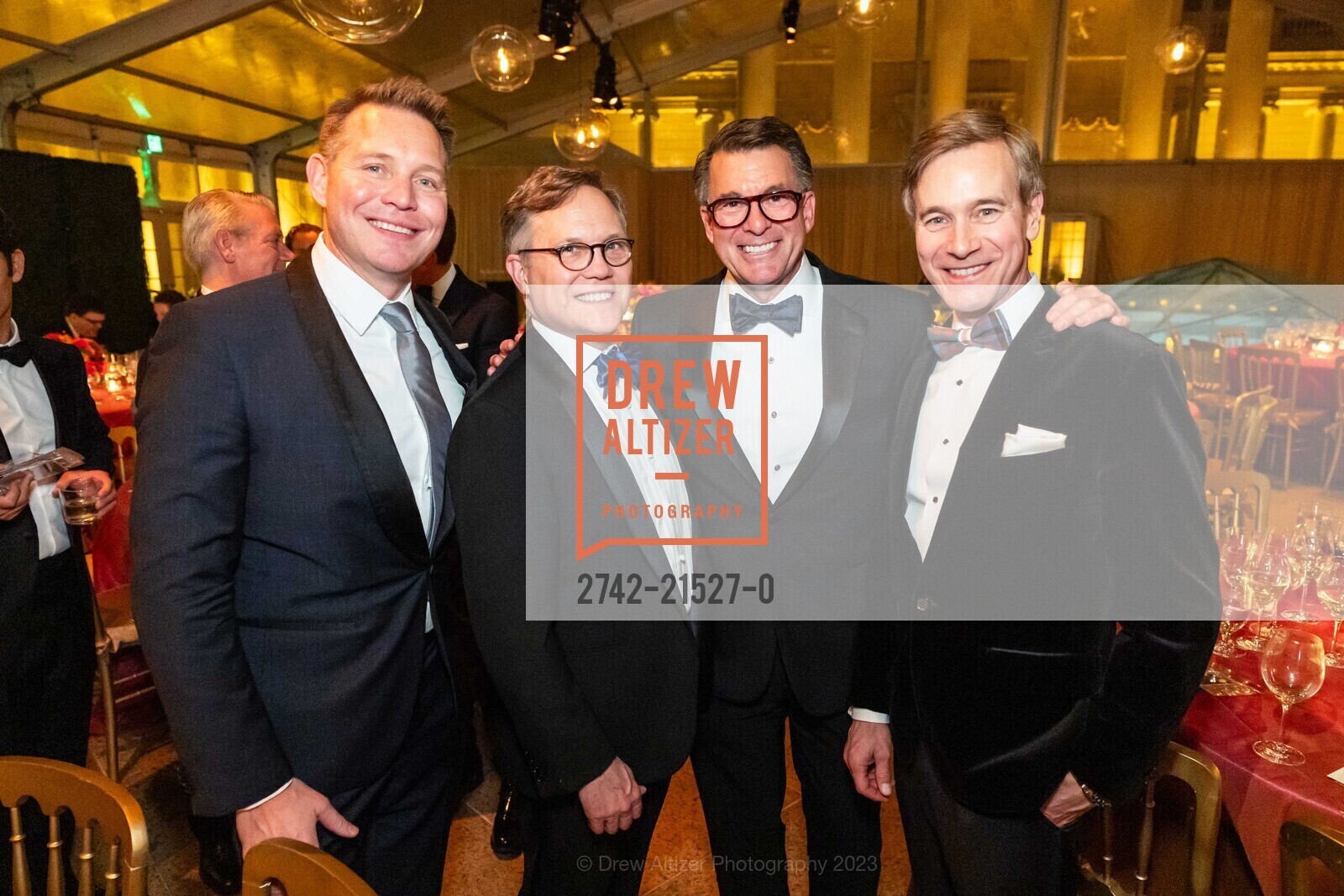 Jason Siefert, Rob Faulkner, David Fraze, Don MacDonald, An Elegant Evening in The Court of Honor 2023, Legion of Honor. 100 34th Ave, SF, CA 94121 US, December 12th, 2023, Photo #2742-21527-0 Jason Siefert, Rob Faulkner, David Fraze, Don MacDonald, Photo #2742-21527-0
