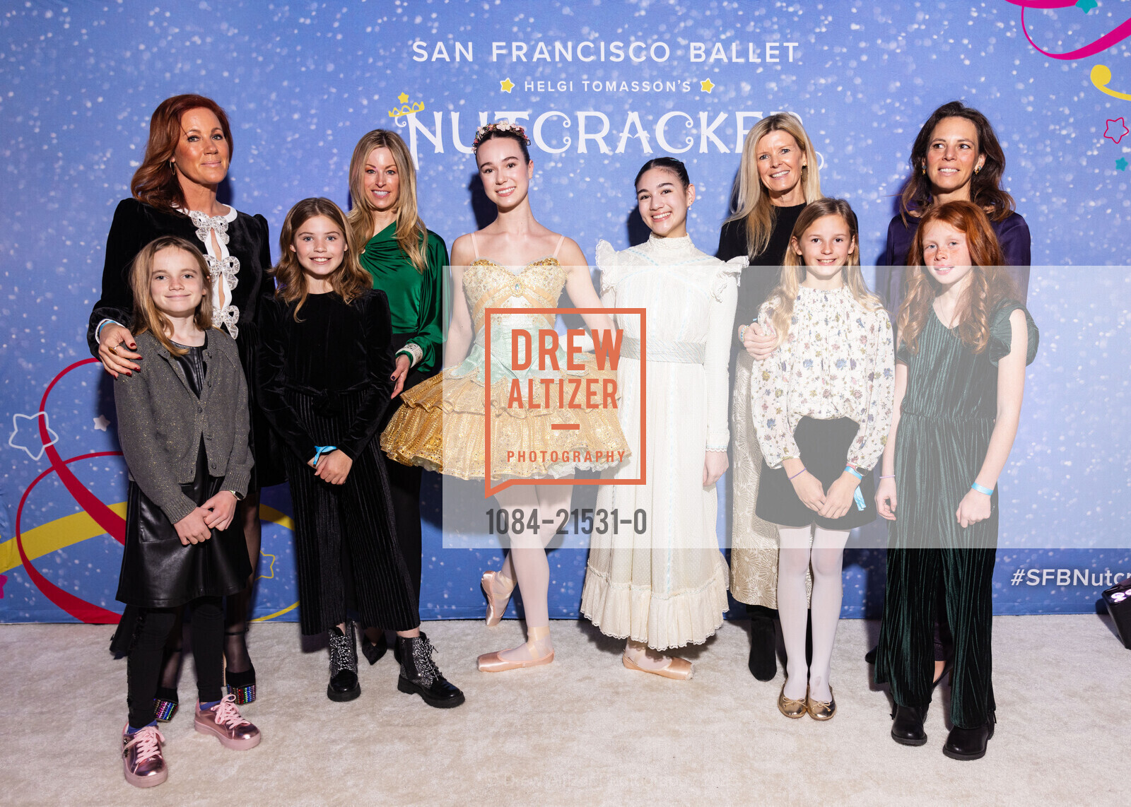 Scarlett Bigelow, Elisa Donovan, Blake Boding, Kristine Boding, Catia Boucher, Campbelle Malicse, Alyssa Warnock, Kaia Berardi, Noelle Sargent, Lauren Sargent, San Francisco Ballet's Nutcracker Luncheon, Zellerbach Rehearsal Hall. 300 Franklin St, SF, CA 94102 US, December 16th, 2023, Photo #1084-21531-0 Scarlett Bigelow, Elisa Donovan, Blake Boding, Kristine Boding, Catia Boucher, Campbelle Malicse, Alyssa Warnock, Kaia Berardi, Noelle Sargent, Lauren Sargent, Photo #1084-21531-0