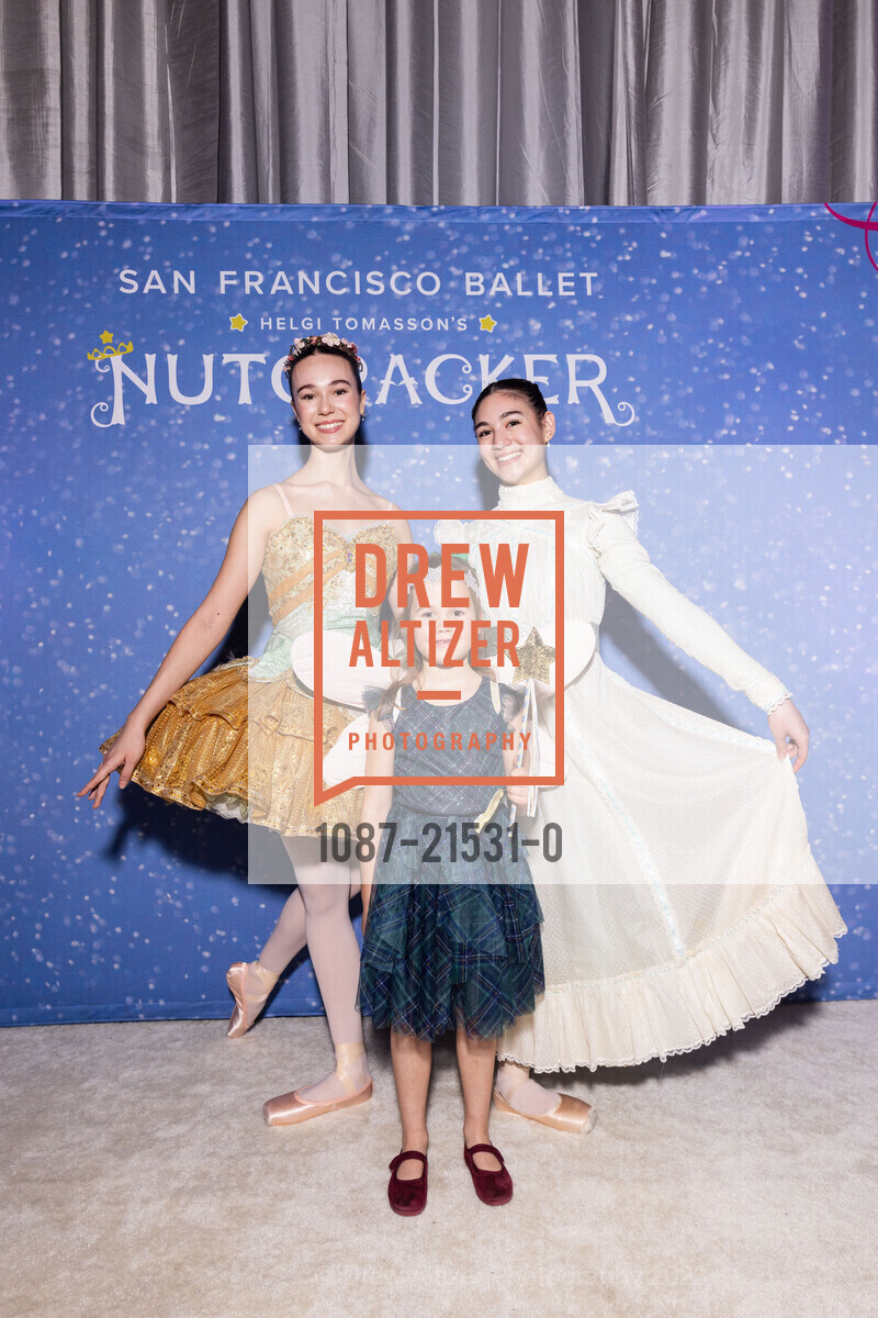 Catia Boucher, Annabelle Allen-Hughes, Campbelle Malicse, San Francisco Ballet's Nutcracker Luncheon, Zellerbach Rehearsal Hall. 300 Franklin St, SF, CA 94102 US, December 16th, 2023, Photo #1087-21531-0 Catia Boucher, Annabelle Allen-Hughes, Campbelle Malicse, Photo #1087-21531-0