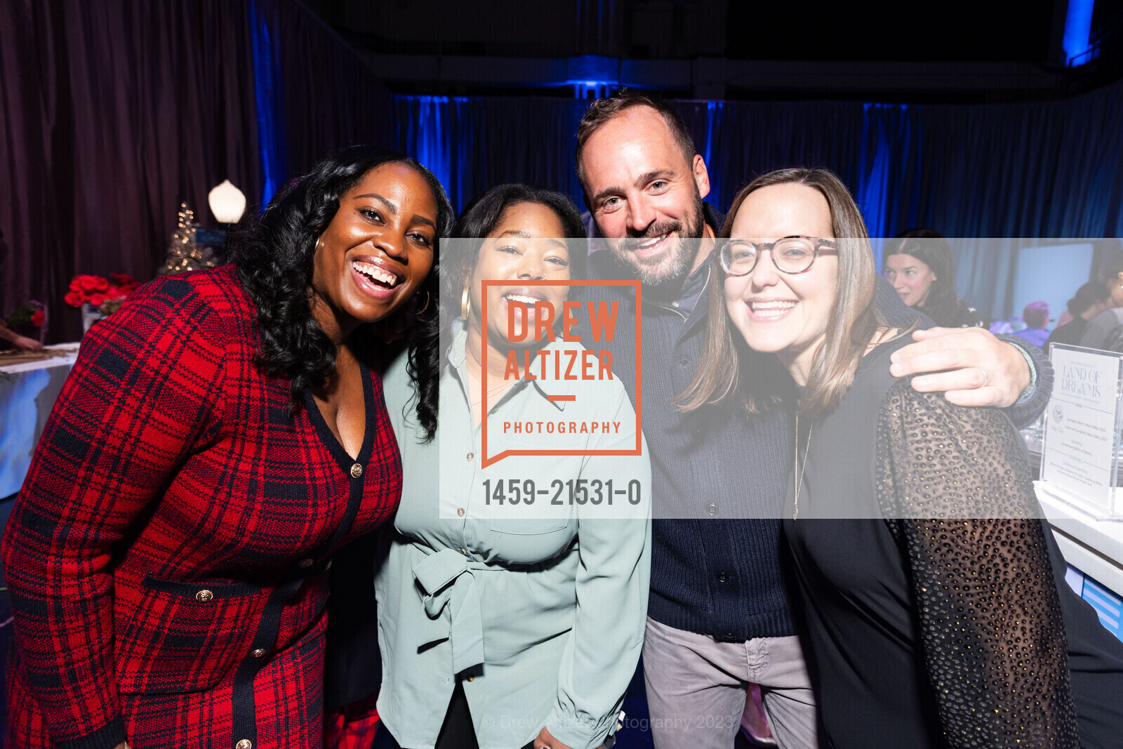 Courtney Lamar, Lesha Ruffin, Chris Helfrich, Kristin Fack, San Francisco Ballet's Nutcracker Luncheon, Zellerbach Rehearsal Hall. 300 Franklin St, SF, CA 94102 US, December 16th, 2023, Photo #1459-21531-0 Courtney Lamar, Lesha Ruffin, Chris Helfrich, Kristin Fack, Photo #1459-21531-0