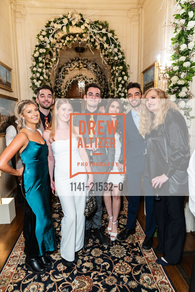 Kayla Bundy, Andrew Gelis, Donne Hudson, Philip Gelis, Carmis Shashiaj, Michael Gelis, Beth Townsend, Gordon Getty's 90th Birthday Party, Private Residence, December 16th, 2023, Photo #1141-21532-0 Kayla Bundy, Andrew Gelis, Donne Hudson, Philip Gelis, Carmis Shashiaj, Michael Gelis, Beth Townsend, Photo #1141-21532-0