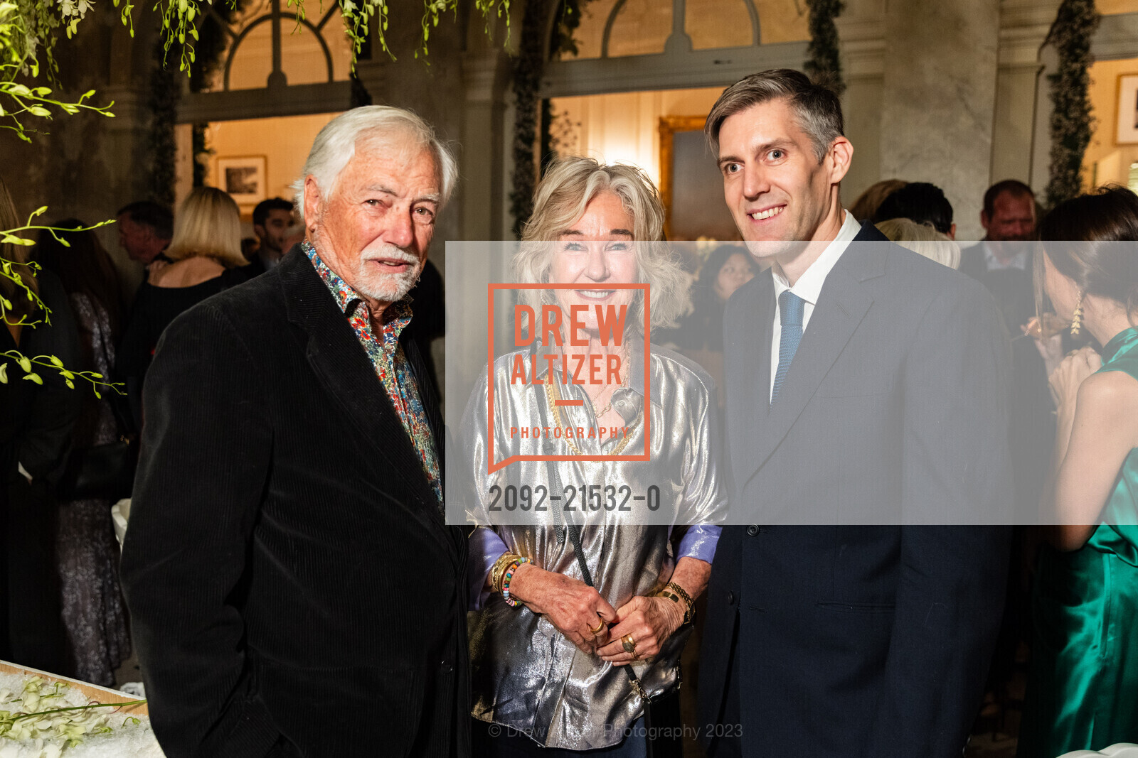 Mark Buell, Susie Buell, Alexander Getty, Gordon Getty's 90th Birthday Party, Private Residence, December 16th, 2023, Photo #2092-21532-0 Mark Buell, Susie Buell, Alexander Getty, Photo #2092-21532-0