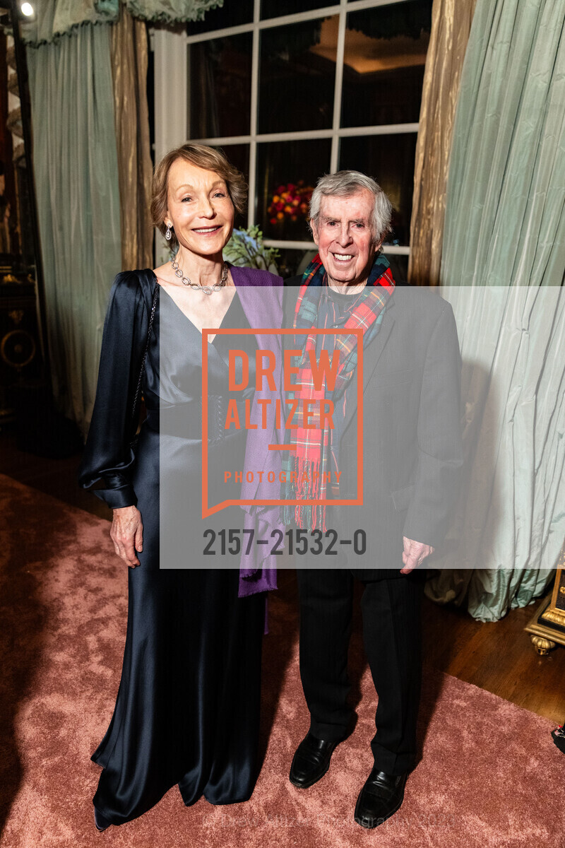 Gloria Getty, John Mallen, Gordon Getty's 90th Birthday Party, Private Residence, December 16th, 2023, Photo #2157-21532-0 Gloria Getty, John Mallen, Photo #2157-21532-0