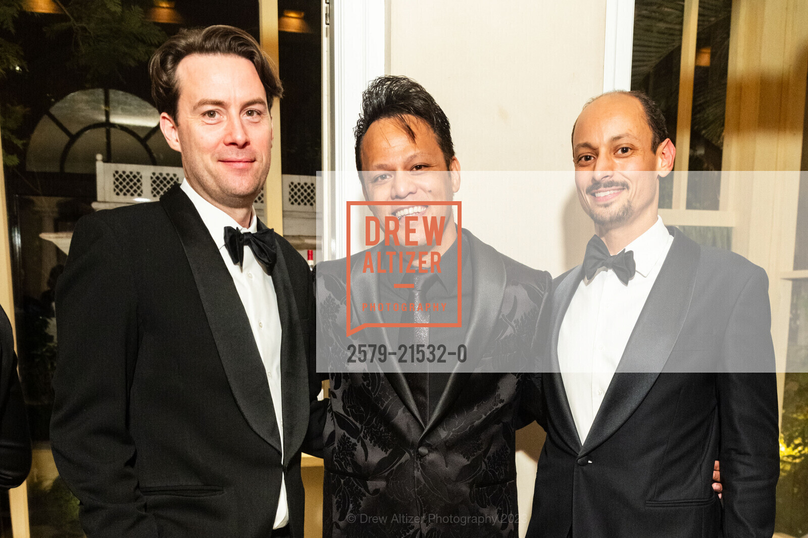Christopher Goulder, Johnny Latu, Zain Alatas, Gordon Getty's 90th Birthday Party, Private Residence, December 16th, 2023, Photo #2579-21532-0 Christopher Goulder, Johnny Latu, Zain Alatas, Photo #2579-21532-0
