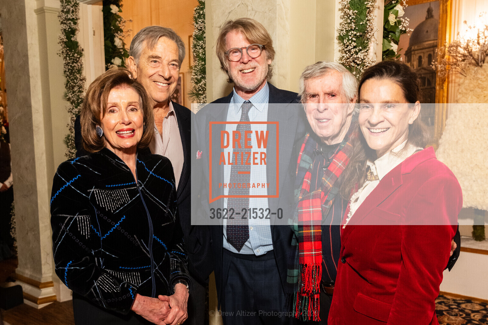 Nancy Pelosi, Paul Pelosi Sr., John Mallen, Eileen Getty, Gordon Getty's 90th Birthday Party, Private Residence, December 16th, 2023, Photo #3622-21532-0 Nancy Pelosi, Paul Pelosi Sr., John Mallen, Eileen Getty, Photo #3622-21532-0