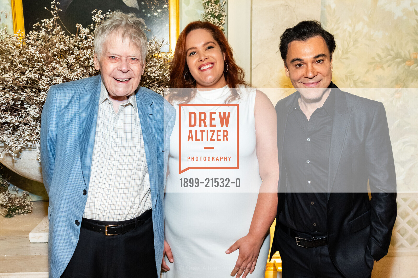Gordon P. Getty, Alexandra Armantrading, Gian Andrea DiStefano, Gordon Getty's 90th Birthday Party, Private Residence, December 16th, 2023, Photo #1899-21532-0 Gordon P. Getty, Alexandra Armantrading, Gian Andrea DiStefano, Photo #1899-21532-0