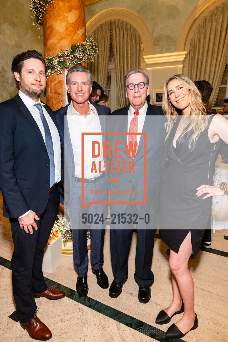 Peter Celinski, Gavin Newsom, Bill Prezant, Elle Celinski, Gordon Getty's 90th Birthday Party, Private Residence, Photo #5024-21532-0 Peter Celinski, Gavin Newsom, Bill Prezant, Elle Celinski, Photo #5024-21532-0