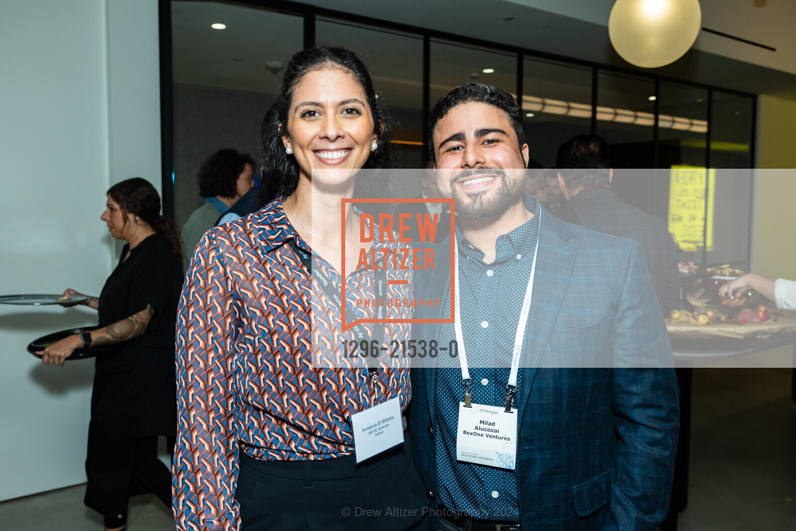 Ameena El-Bibany, Milad Alucozai, ARTIS Ventures TechBio Cocktail Hour 2024, ARTIS Ventures. 499 Jackson St, SF, CA 94111 US, January 7th, 2024, Photo #1296-21538-0 Ameena El-Bibany, Milad Alucozai, Photo #1296-21538-0