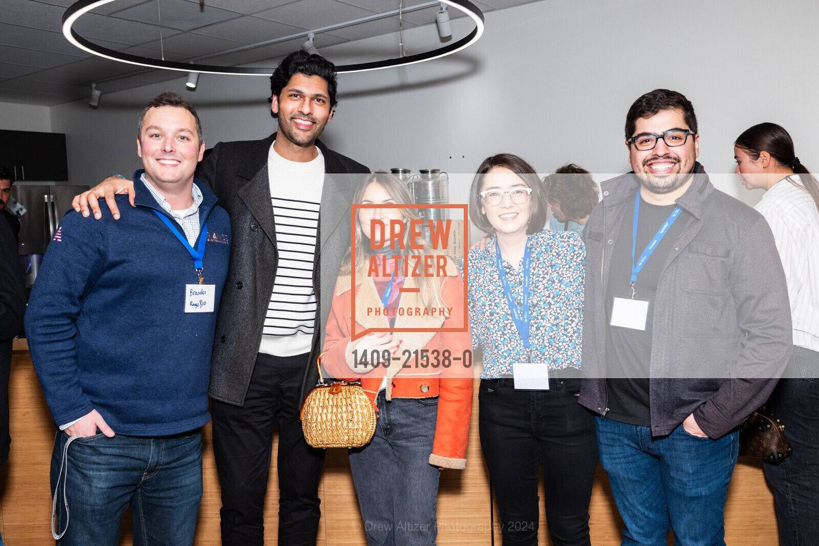 Brandon Wilson, Keith Yernela, Emma, Josie Kishi, Michael Chavez, ARTIS Ventures TechBio Cocktail Hour 2024, ARTIS Ventures. 499 Jackson St, SF, CA 94111 US, January 7th, 2024, Photo #1409-21538-0 Brandon Wilson, Keith Yernela, Emma, Josie Kishi, Michael Chavez, Photo #1409-21538-0