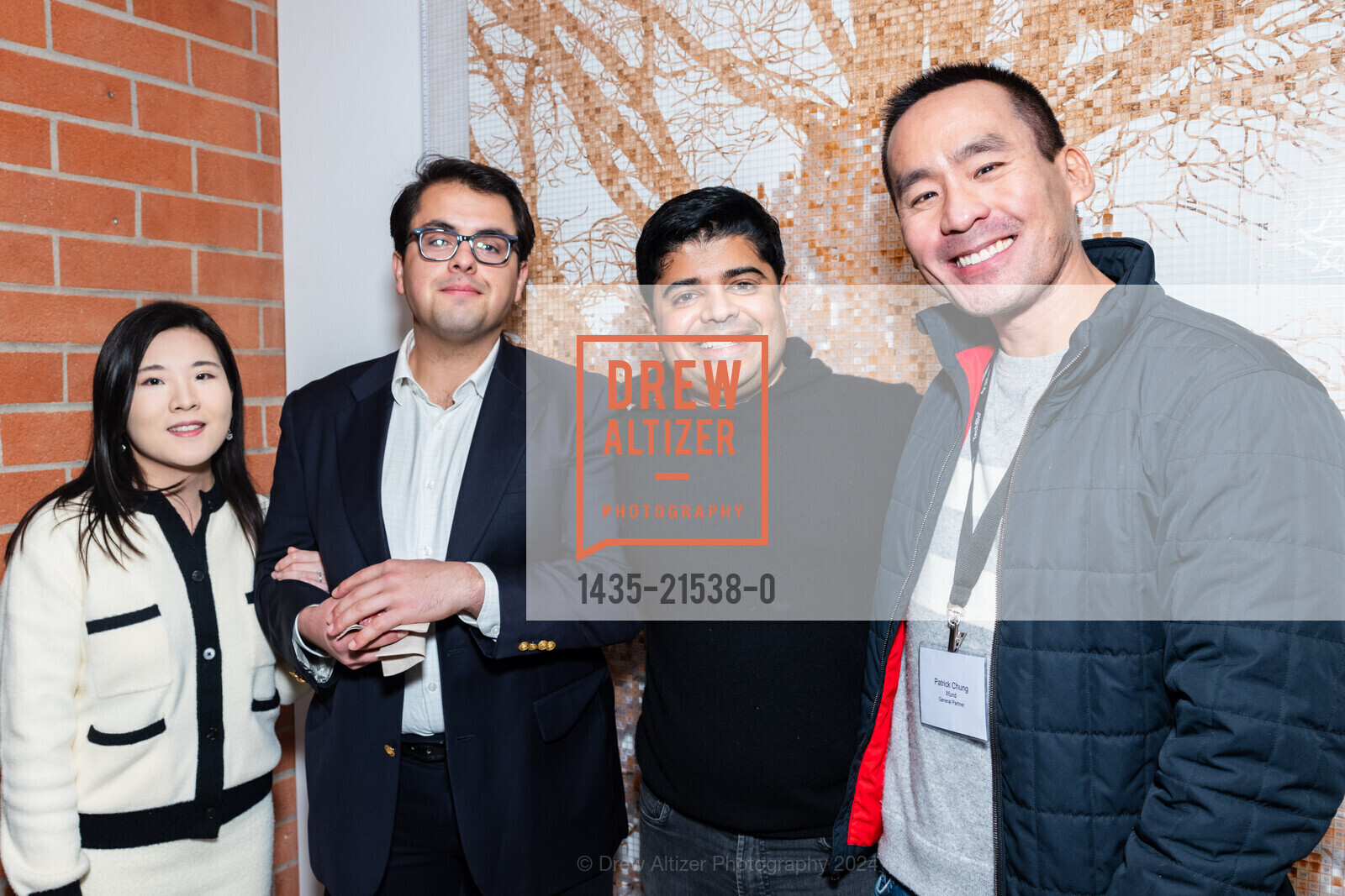 Ariana Elkington, Josh Elkington, Vasudev Bailey, Patrick Chung, ARTIS Ventures TechBio Cocktail Hour 2024, ARTIS Ventures. 499 Jackson St, SF, CA 94111 US, January 7th, 2024, Photo #1435-21538-0 Ariana Elkington, Josh Elkington, Vasudev Bailey, Patrick Chung, Photo #1435-21538-0