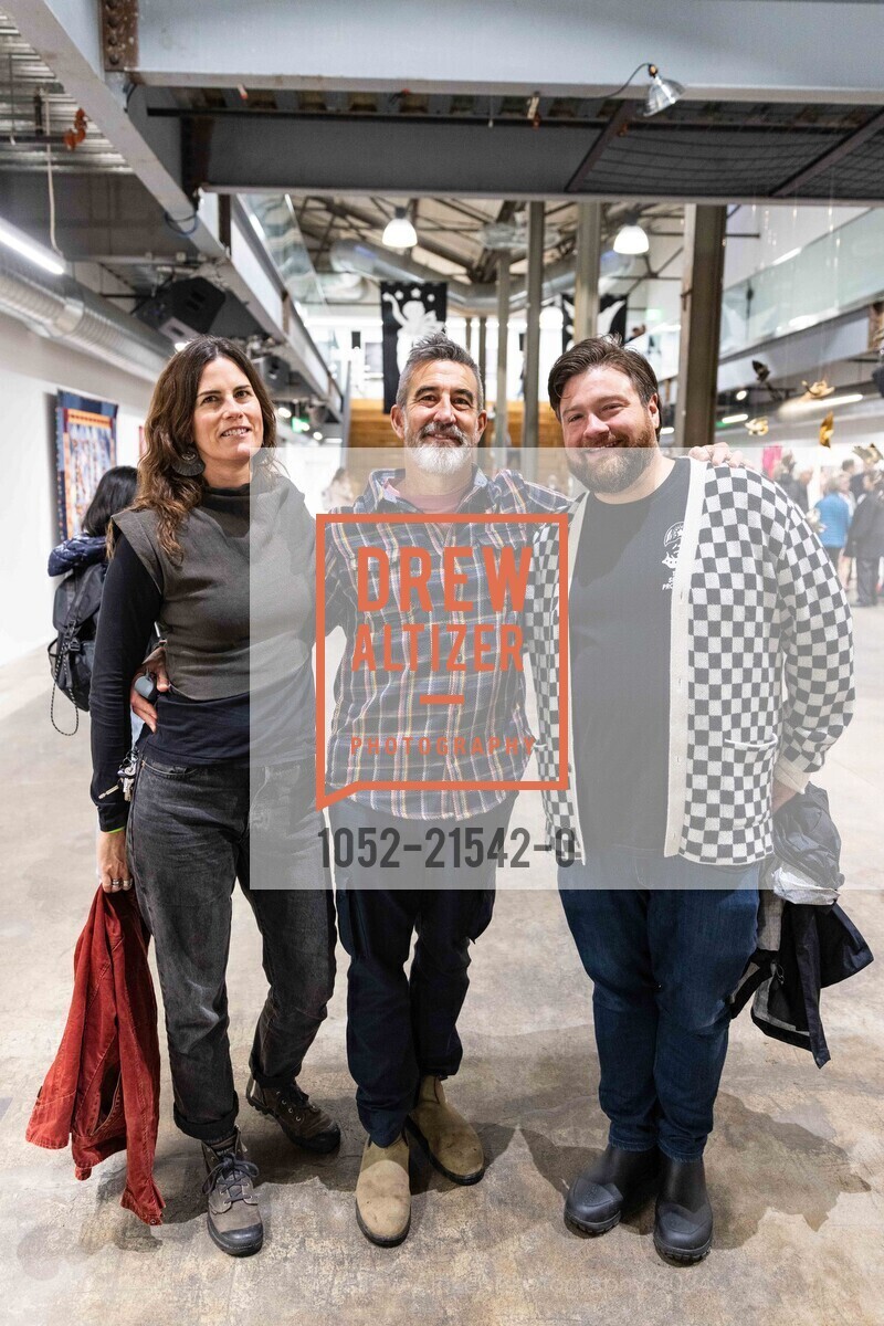 Laurel Roth Hope, Andy Diaz Hope, Jacob Pritzker, San Francisco Art Week's 2024 Kickoff Party, Minnesota Street Project. 1275 Minnesota St, SF, CA 94107 US, January 13th, 2024, Photo #1052-21542-0 Laurel Roth Hope, Andy Diaz Hope, Jacob Pritzker, Photo #1052-21542-0