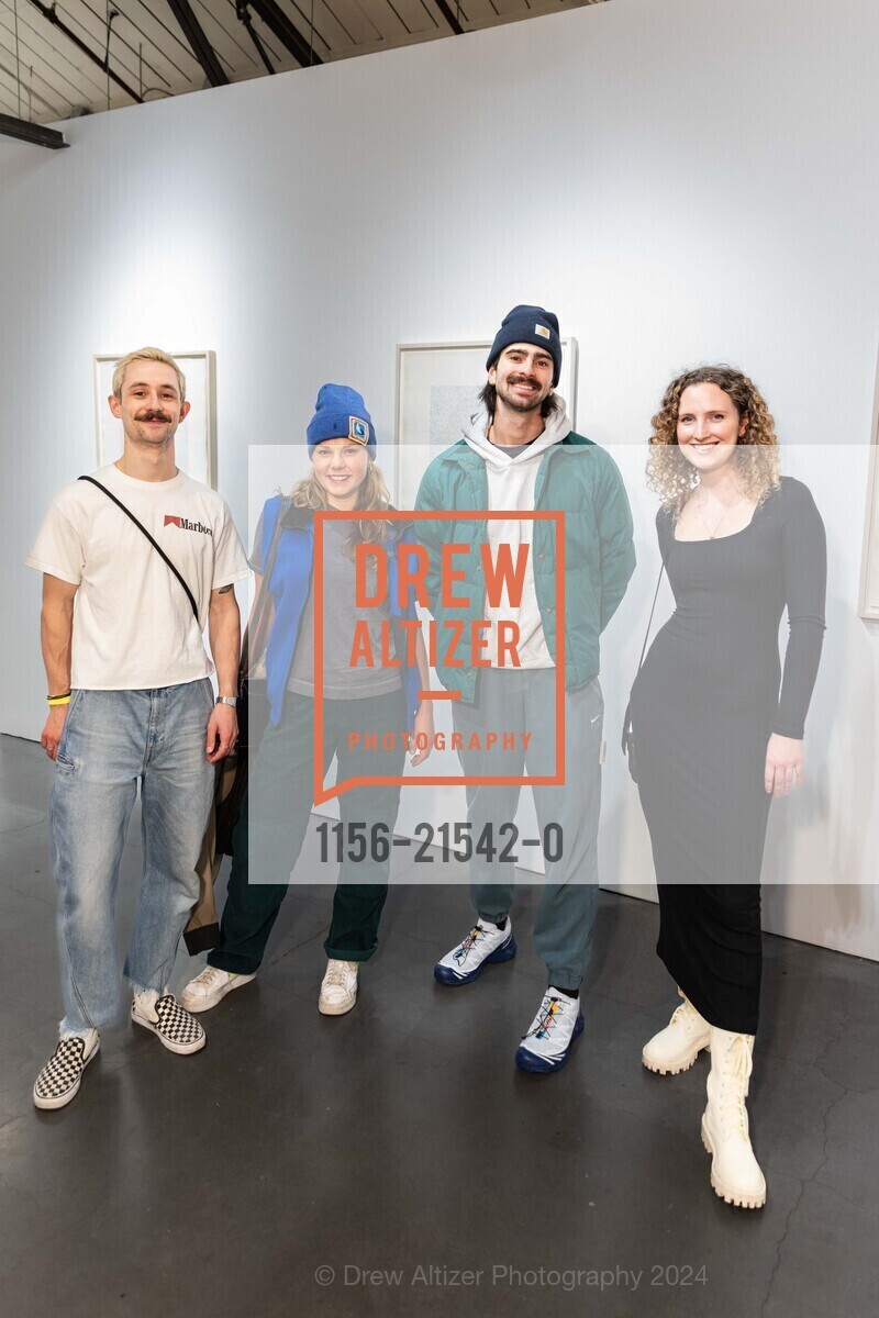Alex McMichael, Ellen Broaddus, Jacob Brauer, Jessica Figaro, San Francisco Art Week's 2024 Kickoff Party, Minnesota Street Project. 1275 Minnesota St, SF, CA 94107 US, January 13th, 2024, Photo #1156-21542-0 Alex McMichael, Ellen Broaddus, Jacob Brauer, Jessica Figaro, Photo #1156-21542-0