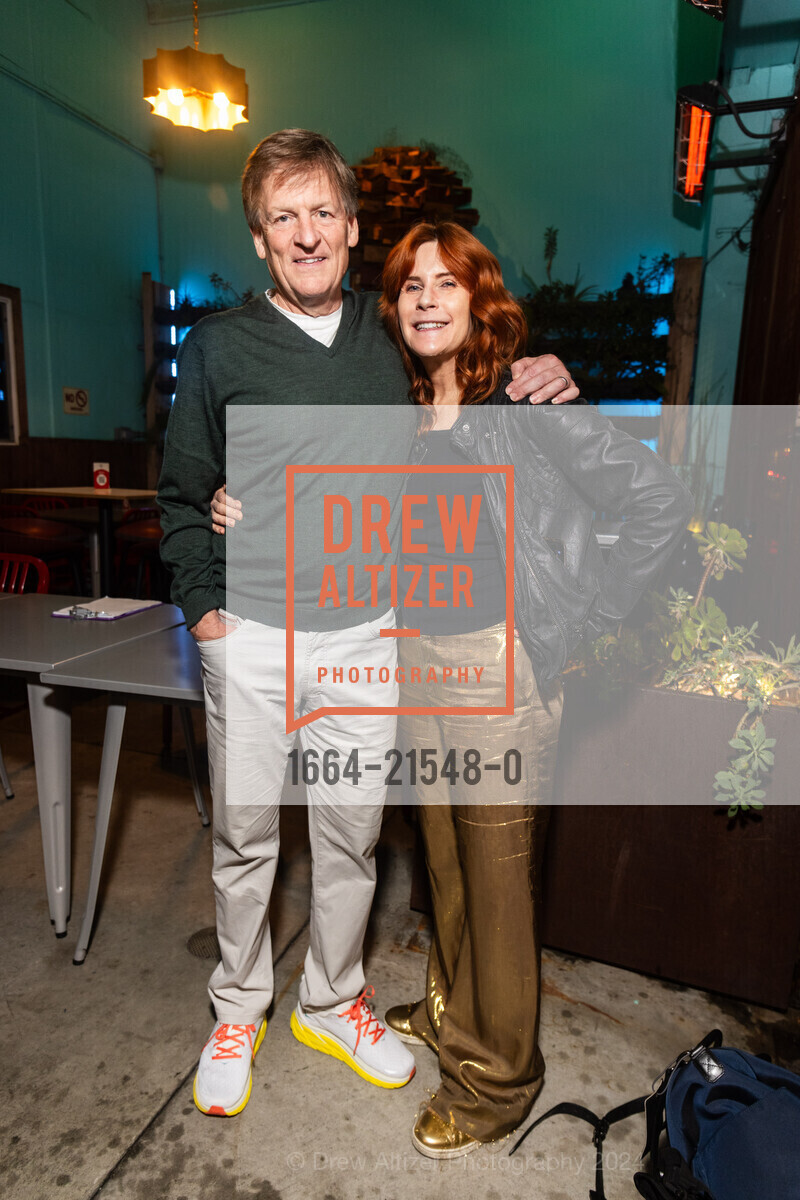 Michael Lewis, Tabitha Soren, Pre-Fog Bowling Party, Mission Bowling Club. 3176 17th St, SF, CA 94110 US, January 16th, 2024, Photo #1664-21548-0 Michael Lewis, Tabitha Soren, Photo #1664-21548-0