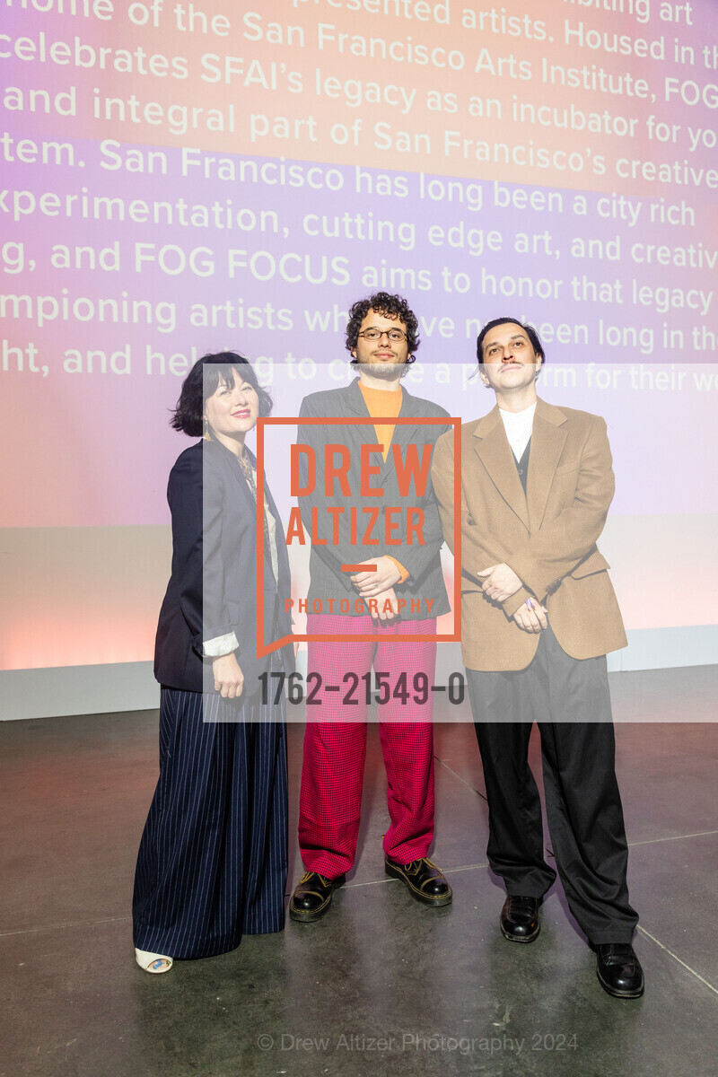 Jenny Witt, Leonel Salguero, Nicolas Colon, FOG Design + Art Preview Gala, Fort Mason Center Festival Pavilion. SF, CA 94123 US, January 17th, 2024, Photo #1762-21549-0 Jenny Witt, Leonel Salguero, Nicolas Colon, Photo #1762-21549-0