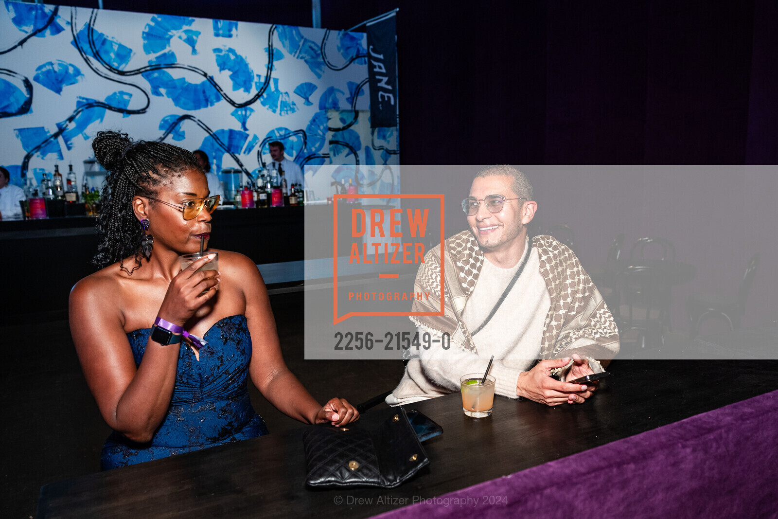 Tyra Fennell, Shadi Karra, FOG Design + Art Preview Gala, Fort Mason Center Festival Pavilion. SF, CA 94123 US, January 17th, 2024, Photo #2256-21549-0 Tyra Fennell, Shadi Karra, Photo #2256-21549-0