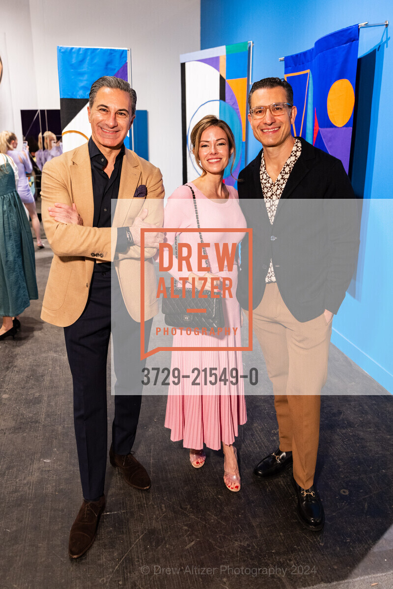 Ali Hamidi, Colette Devou, Arman Javid, FOG Design + Art Preview Gala, Fort Mason Center Festival Pavilion. SF, CA 94123 US, January 17th, 2024, Photo #3729-21549-0 Ali Hamidi, Colette Devou, Arman Javid, Photo #3729-21549-0