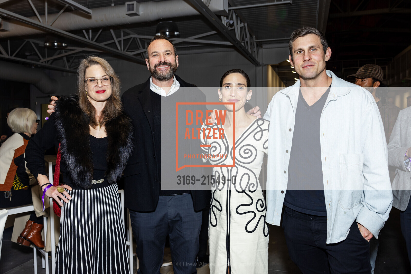 Jessica Shaefer, Jordan Kurland, Rachel Been, Ben Brown, FOG Design + Art Preview Gala, Fort Mason Center Festival Pavilion. SF, CA 94123 US, January 17th, 2024, Photo #3169-21549-0 Jessica Shaefer, Jordan Kurland, Rachel Been, Ben Brown, Photo #3169-21549-0