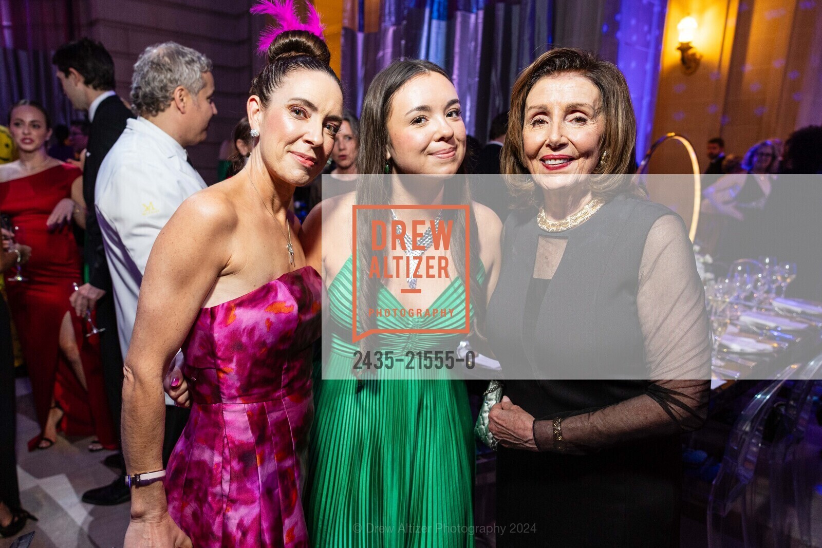 Esther O'Leary, Sadie O'Leary, Nancy Pelosi, San Francisco Ballet Gala Opening Celebration 2024, San Francisco City Hall. 1 Dr Carlton B Goodlett Pl, SF, CA 94102 US, January 24th, 2024, Photo #2435-21555-0 Esther O'Leary, Sadie O'Leary, Nancy Pelosi, Photo #2435-21555-0