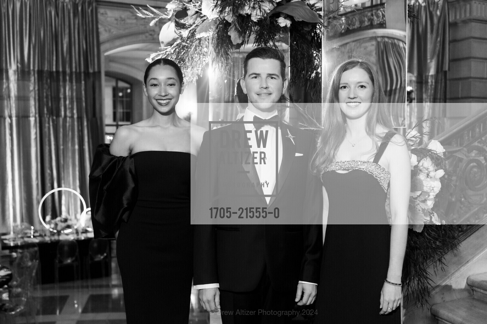 Natasha Batten, Caleb Keime, Mackenzie Erdman, San Francisco Ballet Gala Opening Celebration 2024, San Francisco City Hall. 1 Dr Carlton B Goodlett Pl, SF, CA 94102 US, January 24th, 2024, Photo #1705-21555-0 Natasha Batten, Caleb Keime, Mackenzie Erdman, Photo #1705-21555-0