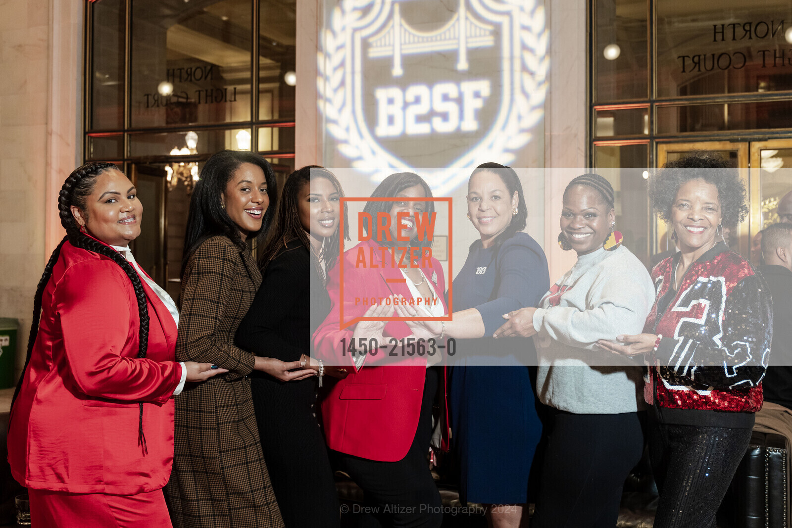 Saidah Leatutufu-Burch, Simone Goldman, Lavena Holmes, Ifey Nzerem, Antoine Porter, Black 2 San Francisco Closing Reception 2024, SF City Hall North Light Court. 1 Dr Carlton B Goodlett Pl, SF, CA 94102 US, February 2nd, 2024, Photo #1450-21563-0 Saidah Leatutufu-Burch, Simone Goldman, Lavena Holmes, Ifey Nzerem, Antoine Porter, Photo #1450-21563-0
