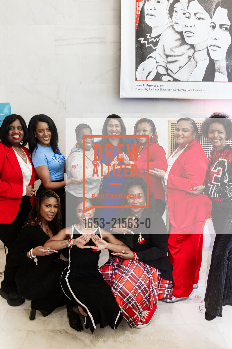 Ifey Nzerem, Aurion Wiley-Green, London Breed, Kameisha James, Ariane Wiley Green, Saidah Leatutufu-Burch, Antoine Porter, Black 2 San Francisco Closing Reception 2024, SF City Hall North Light Court. 1 Dr Carlton B Goodlett Pl, SF, CA 94102 US, February 2nd, 2024, Photo #1653-21563-0 Ifey Nzerem, Aurion Wiley-Green, London Breed, Kameisha James, Ariane Wiley Green, Saidah Leatutufu-Burch, Antoine Porter, Photo #1653-21563-0