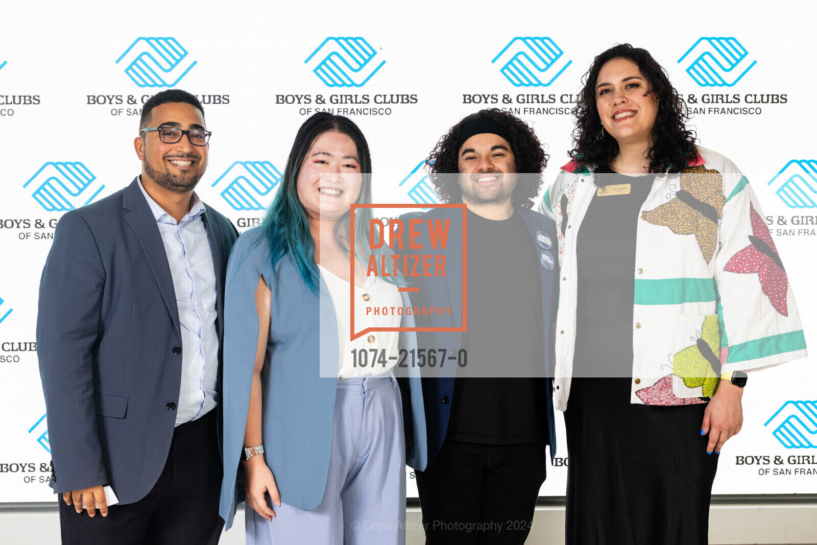Preston Tolber, Joy Zhan, Joshua Ochoa, Sam Cepeda, Boys and Girls Clubs of San Francisco "Youth Of The Year", Chase Center. 1 Warriors Way, SF, CA 94158 US, February 7th, 2024, Photo #1074-21567-0 Preston Tolber, Joy Zhan, Joshua Ochoa, Sam Cepeda, Photo #1074-21567-0