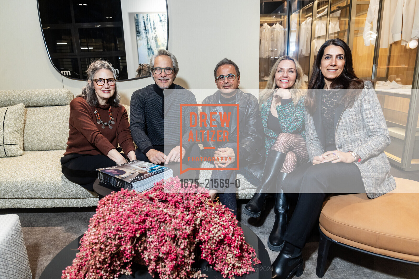 Barbara Turpin-Vickroy, Norman Vickroy, Iraj Maserati, Stacee Christen, Bahar Masarati, Haute Living Launch Party at PoliformSF, Poliform San Francisco. 195 Rhode Island St, SF, CA 94103 US, February 7th, 2024, Photo #1675-21569-0 Barbara Turpin-Vickroy, Norman Vickroy, Iraj Maserati, Stacee Christen, Bahar Masarati, Photo #1675-21569-0