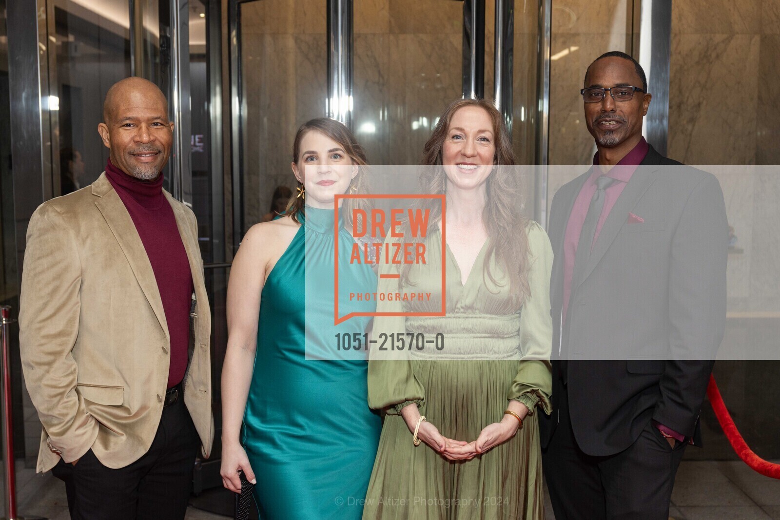 Christopher Carlos-Wallace, Allison Horky, Kathleen Silk, Tyron Martin, Hearts in SF 20th Anniversary Gala, The Conservatory at One Sansome. One Sansome St, San Francisco, CA 94104, United States, February 8th, 2024, Photo #1051-21570-0 Christopher Carlos-Wallace, Allison Horky, Kathleen Silk, Tyron Martin, Photo #1051-21570-0