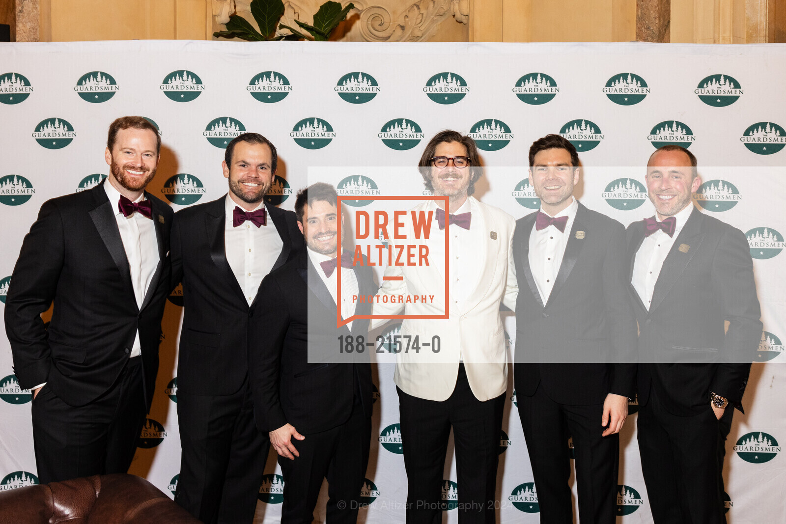 Michael Hodgkinson, Jonathan Cline, Christopher West, Luis Bacalao, Patrick Ponseti, Todd Elkins, The Guardsmen's 47th Annual Wine Auction, Palace Hotel, a Luxury Collection Hotel. 2 New Montgomery St, SF, CA 94105 US, February 10th, 2024, Photo #188-21574-0 Michael Hodgkinson, Jonathan Cline, Christopher West, Luis Bacalao, Patrick Ponseti, Todd Elkins, Photo #188-21574-0