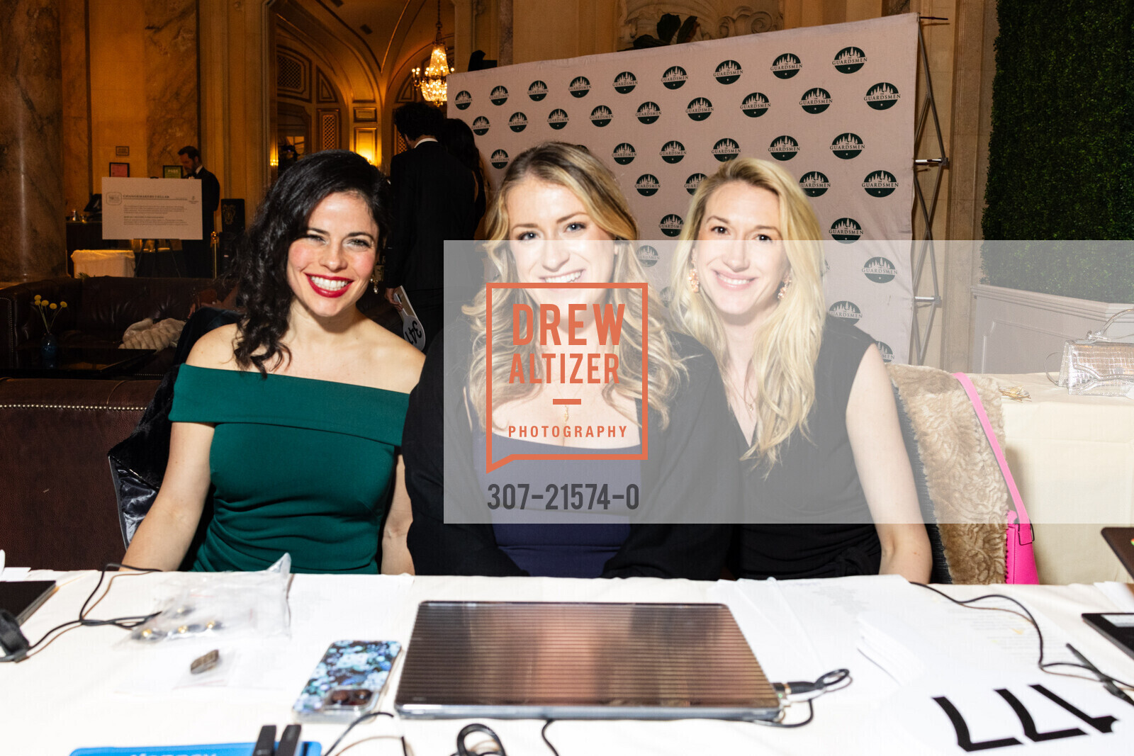 Andrea Trezza, Maddy Kuhn, Sydney Doyle, The Guardsmen's 47th Annual Wine Auction, Palace Hotel, a Luxury Collection Hotel. 2 New Montgomery St, SF, CA 94105 US, February 10th, 2024, Photo #307-21574-0 Andrea Trezza, Maddy Kuhn, Sydney Doyle, Photo #307-21574-0