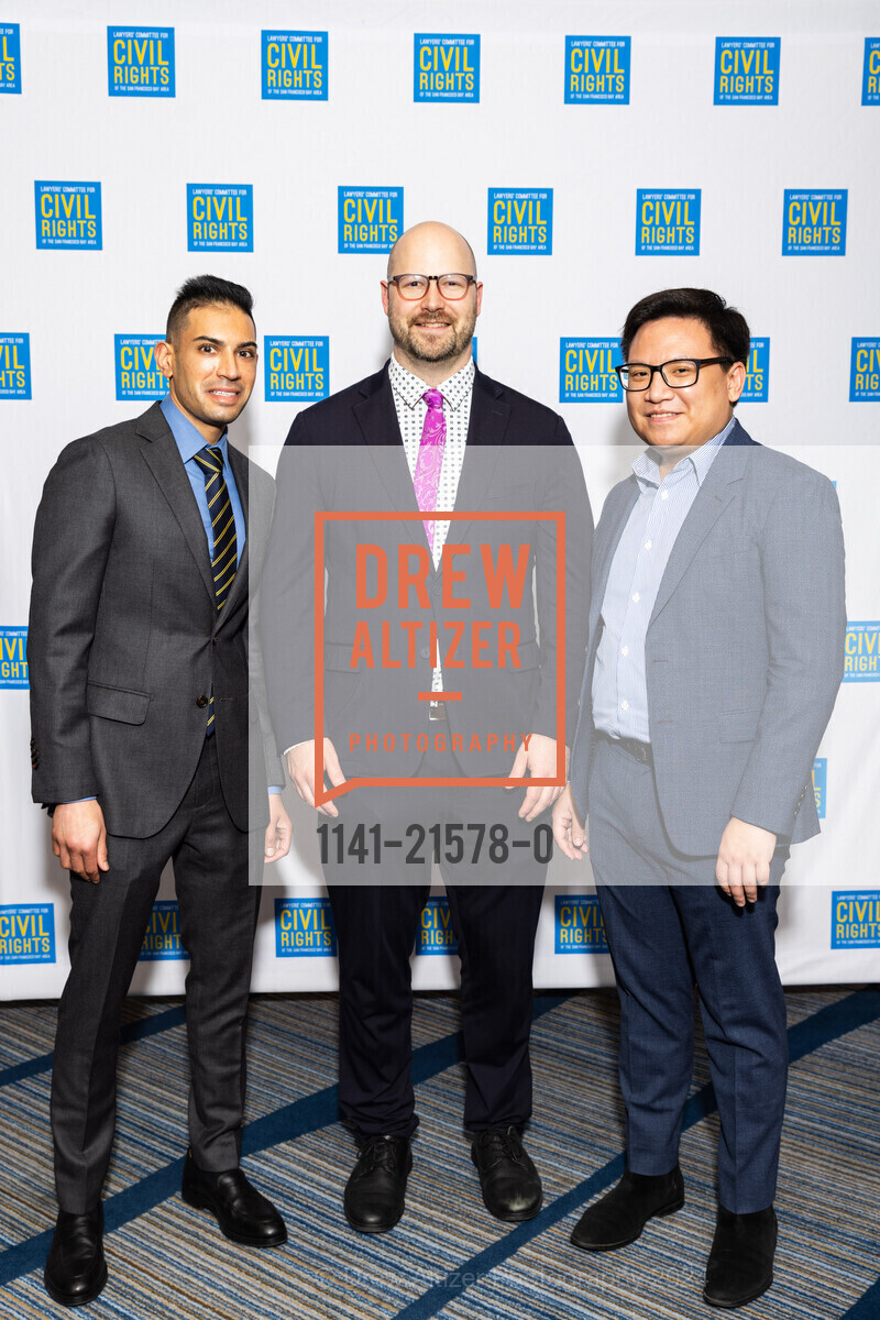 Mitesh Bhakta, Max Rosen, Andrew Nguyen, LCCR’s 37th Annual Dr. Martin Luther King Jr. Awards 2024, Hyatt Regency San Francisco. 5 Embarcadero Ctr, SF, CA 94111 US, February 15th, 2024, Photo #1141-21578-0 Mitesh Bhakta, Max Rosen, Andrew Nguyen, Photo #1141-21578-0