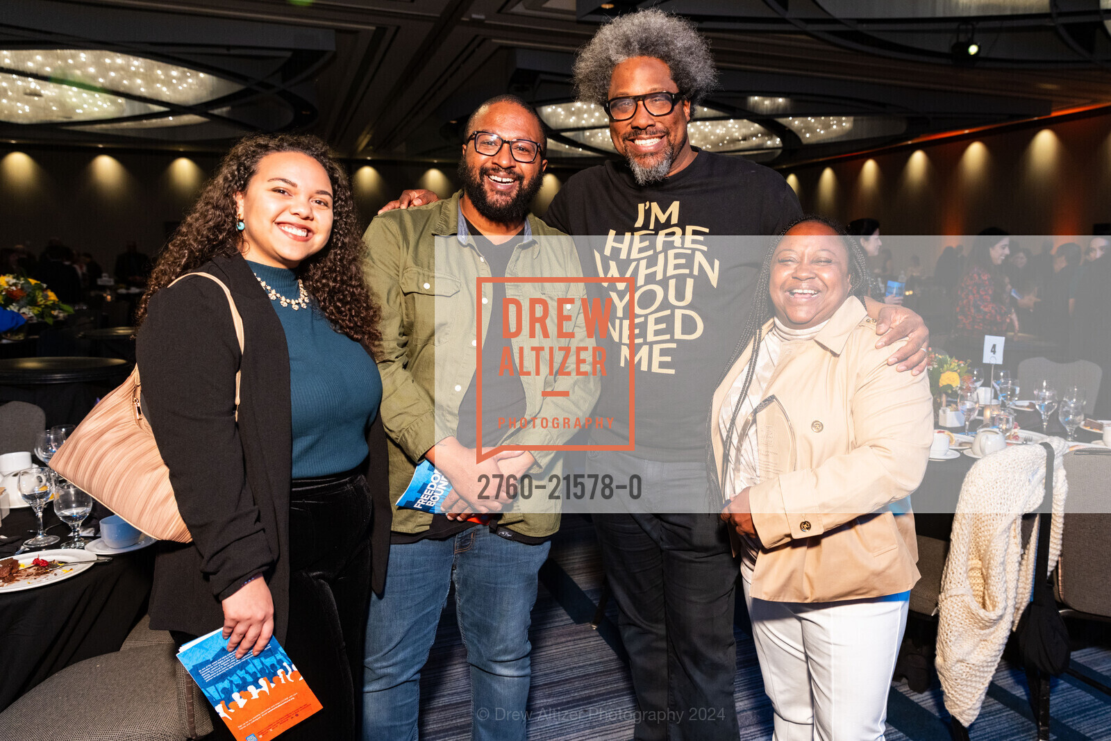 Gabriella Lochschultz, W. Kamau Bell, Pia Harris, LCCR’s 37th Annual Dr. Martin Luther King Jr. Awards 2024, Hyatt Regency San Francisco. 5 Embarcadero Ctr, SF, CA 94111 US, February 15th, 2024, Photo #2760-21578-0 Gabriella Lochschultz, W. Kamau Bell, Pia Harris, Photo #2760-21578-0