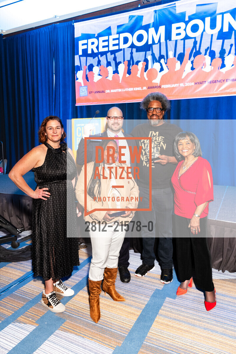 W. Kamau Bell, Pia Harris, Barbara Rodgers, LCCR’s 37th Annual Dr. Martin Luther King Jr. Awards 2024, Hyatt Regency San Francisco. 5 Embarcadero Ctr, SF, CA 94111 US, February 15th, 2024, Photo #2812-21578-0 W. Kamau Bell, Pia Harris, Barbara Rodgers, Photo #2812-21578-0