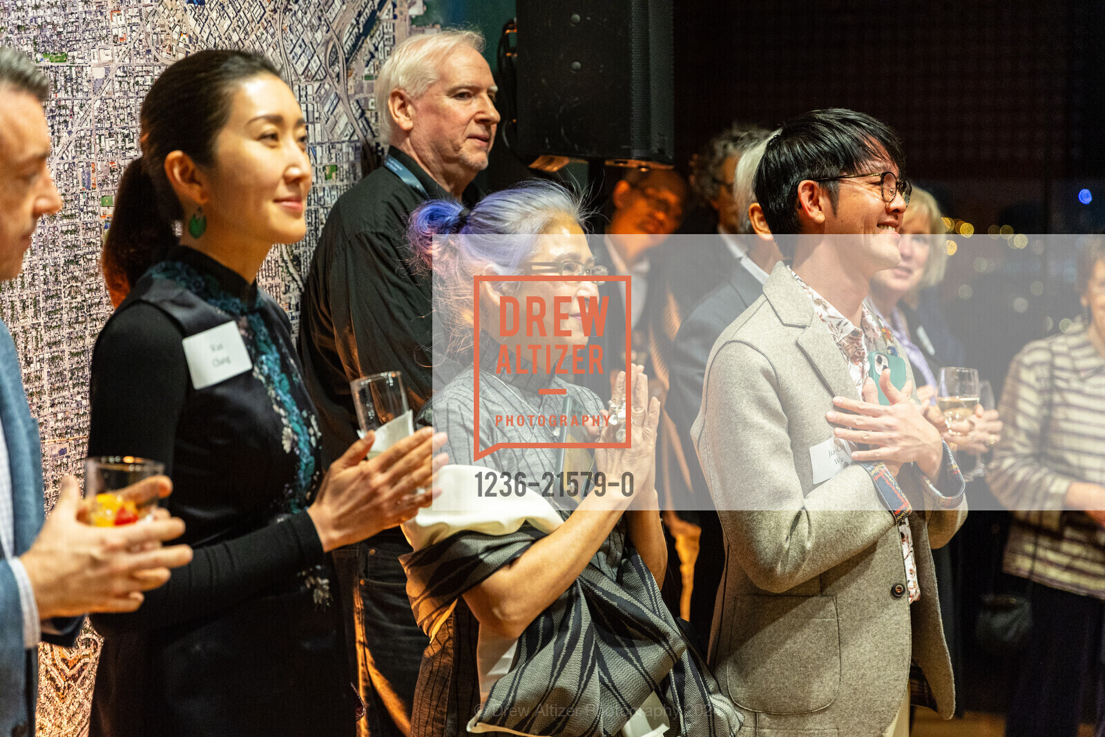 Wan Chang, Sandy Wong, Jia-Chi Wu, LEE MINGWEI: RITUALS OF CARE Donor Opening Reception, de Young Museum. 50 Hagiwara Tea Garden Dr, San Francisco, CA 94118 US, February 15th, 2024, Photo #1236-21579-0 Wan Chang, Sandy Wong, Jia-Chi Wu, Photo #1236-21579-0