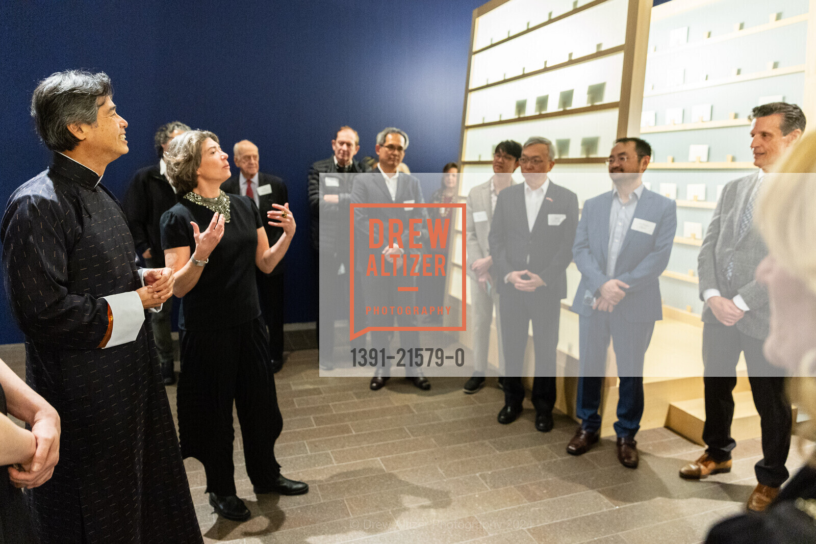 Lee Mingwei, Claudia Schmuckli, Mateo Chang, Jia-Chi Wu, John C.Y. Chu, David Soward, LEE MINGWEI: RITUALS OF CARE Donor Opening Reception, de Young Museum. 50 Hagiwara Tea Garden Dr, San Francisco, CA 94118 US, February 15th, 2024, Photo #1391-21579-0 Lee Mingwei, Claudia Schmuckli, Mateo Chang, Jia-Chi Wu, John C.Y. Chu, David Soward, Photo #1391-21579-0