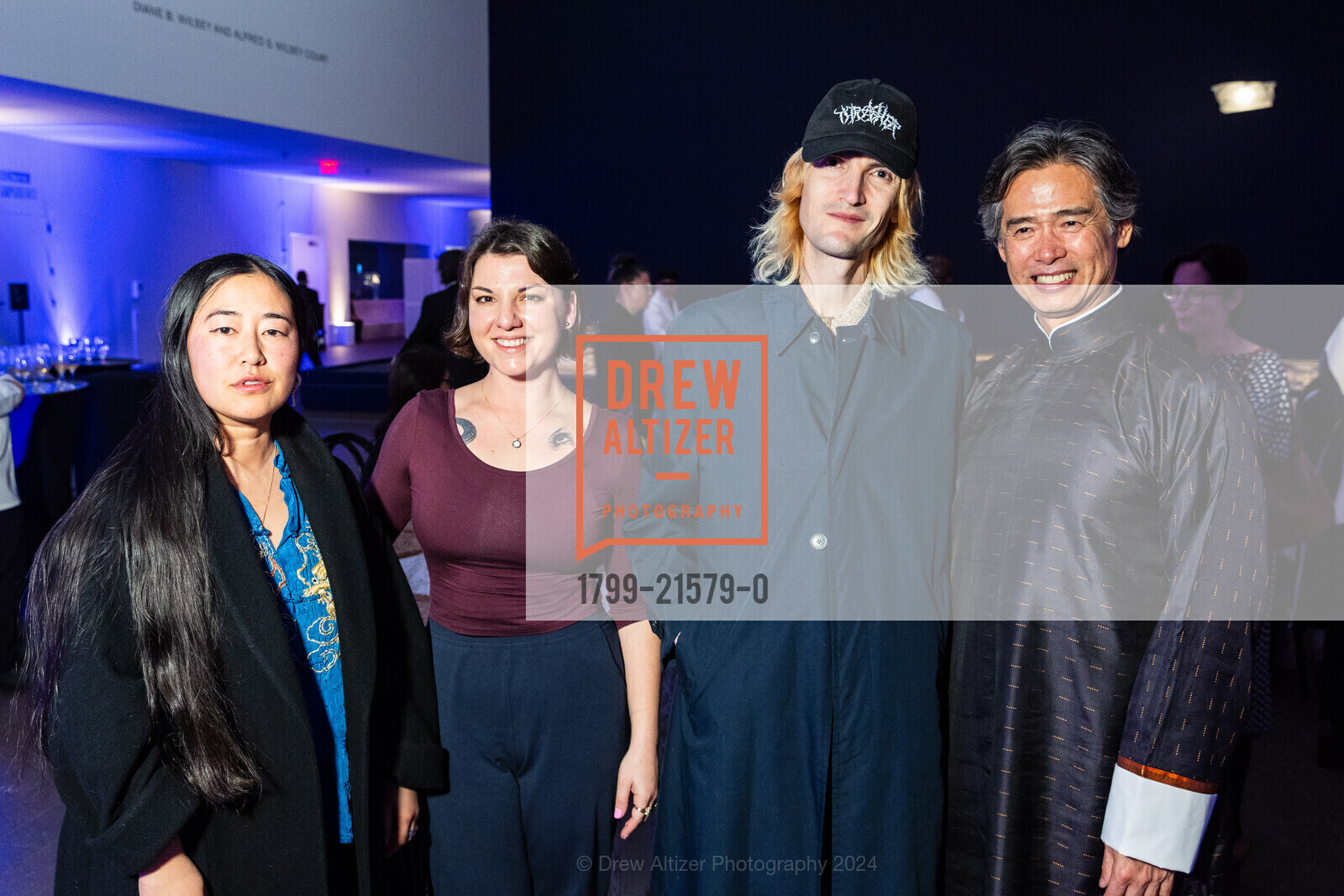 Chelsea Ryoko Wong, Emily Fromm, Emilio Villalba, Lee Mingwei, LEE MINGWEI: RITUALS OF CARE Donor Opening Reception, de Young Museum. 50 Hagiwara Tea Garden Dr, San Francisco, CA 94118 US, February 15th, 2024, Photo #1799-21579-0 Chelsea Ryoko Wong, Emily Fromm, Emilio Villalba, Lee Mingwei, Photo #1799-21579-0