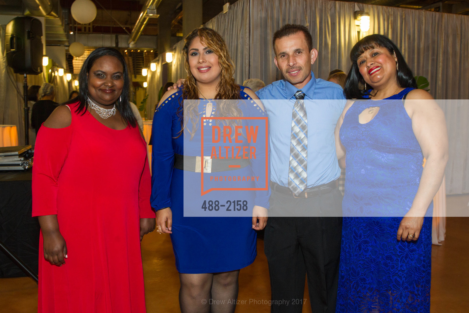 Helen Neelye, Michelle Palacios, Reynaldo Montiel, Jeaneth Palcios, 2017 Our House Gala, Homeless Prenatal Program. 2500 18th Street, May 6th, 2017, Photo #488-2158 Helen Neelye, Michelle Palacios, Reynaldo Montiel, Jeaneth Palcios, Photo #488-2158