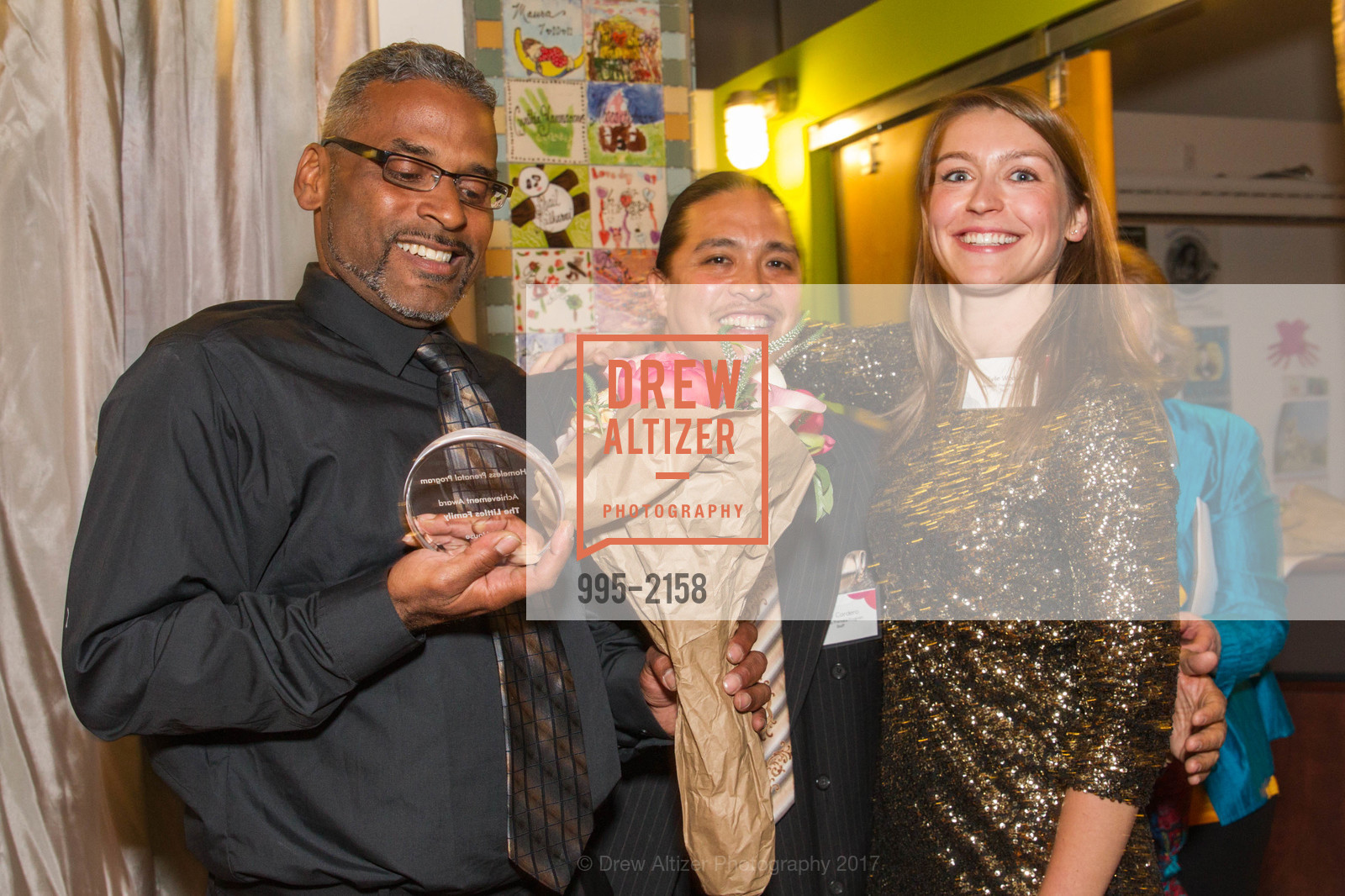 Derrick Littles, Joey Cordero, Kylie Woodall, 2017 Our House Gala, Homeless Prenatal Program. 2500 18th Street, May 6th, 2017, Photo #995-2158 Derrick Littles, Joey Cordero, Kylie Woodall, Photo #995-2158