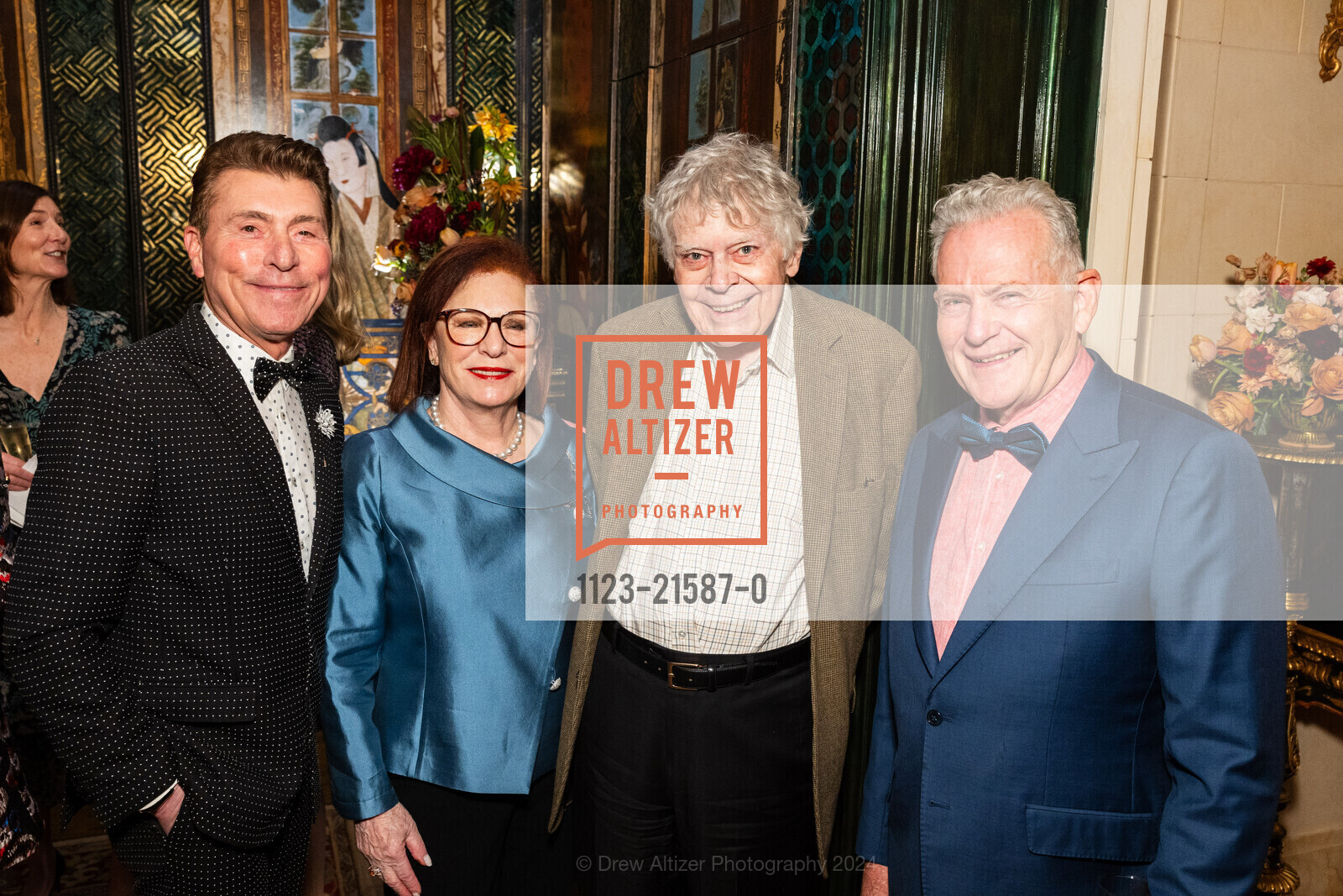 Robert Beadle, Romana Bracco, Gordon P. Getty, David Blount-Porter, San Francisco Opera Guild Donor Appreciation Reception and Recital, Getty Residence. 2880 Broadway, SF, CA 94123 US, February 22nd, 2024, Photo #1123-21587-0 Robert Beadle, Romana Bracco, Gordon P. Getty, David Blount-Porter, Photo #1123-21587-0