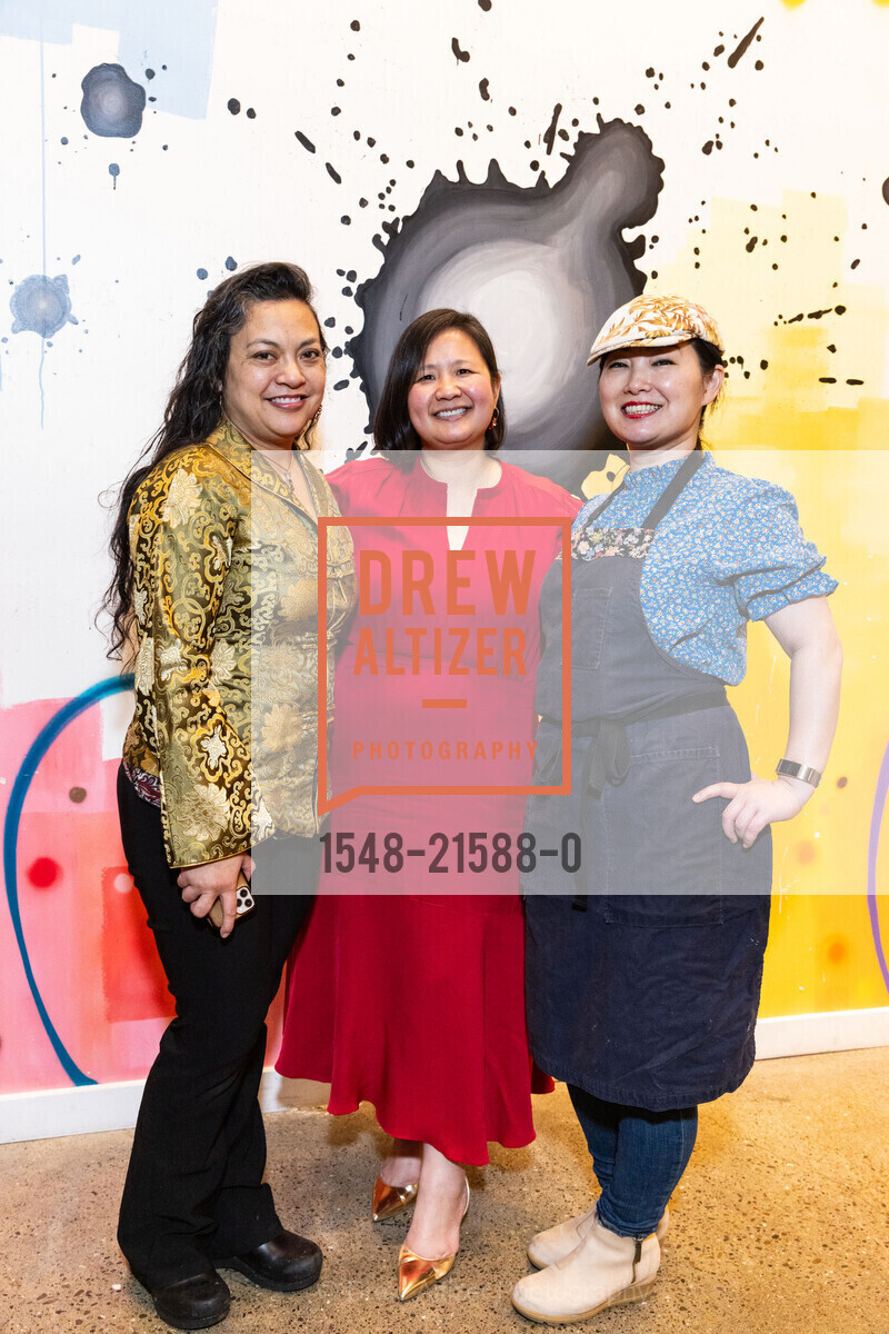 Mindy Fong, Karena Man, Yuka Ioroi, Man-Kearns Lunar New Year Party, Cassava. 401 Columbus Ave, SF, CA 94133 US, Photo #1548-21588-0 Mindy Fong, Karena Man, Yuka Ioroi, Photo #1548-21588-0
