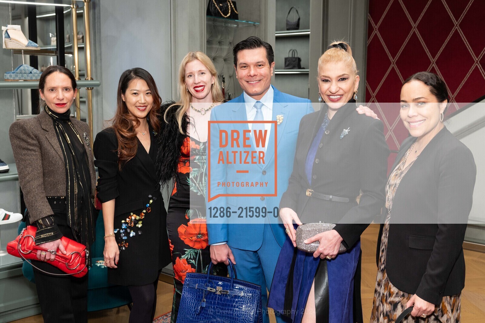 Courtney Dallaire, Kwiri Yang, Katelyn Foley, Michael Hormel, Navid Armstrong, Marisa Rodriguez, ODC 2024 Dance Downtown Pre-Gala Party, Gucci. 240 Stockton St, SF, CA 94108 US, March 6th, 2024, Photo #1286-21599-0 Courtney Dallaire, Kwiri Yang, Katelyn Foley, Michael Hormel, Navid Armstrong, Marisa Rodriguez, Photo #1286-21599-0
