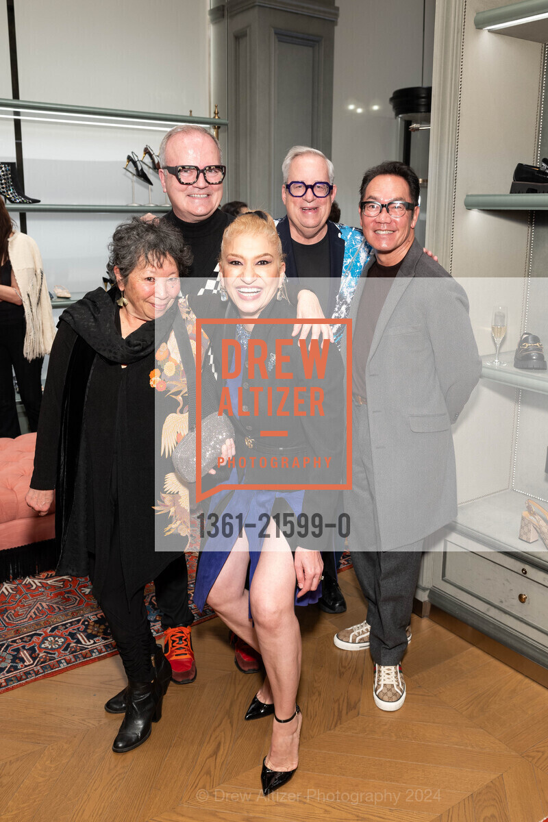 Kimi Okada, Sean Dowdall, David Landis, Navid Armstrong, Ross Uchimura, ODC 2024 Dance Downtown Pre-Gala Party, Gucci. 240 Stockton St, SF, CA 94108 US, March 6th, 2024, Photo #1361-21599-0 Kimi Okada, Sean Dowdall, David Landis, Navid Armstrong, Ross Uchimura, Photo #1361-21599-0