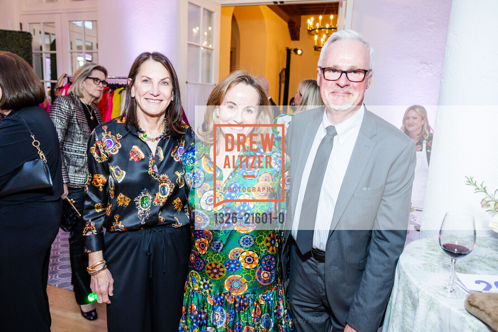 Anne Magill, Elizabeth Leep, Gregg Biggs, Preview Gala for Edgewood Fair 2024, The Olympic Club. 599 CA-35, SF, CA 94132 US, March 7th, 2024, Photo #1326-21601-0 Anne Magill, Elizabeth Leep, Gregg Biggs, Photo #1326-21601-0