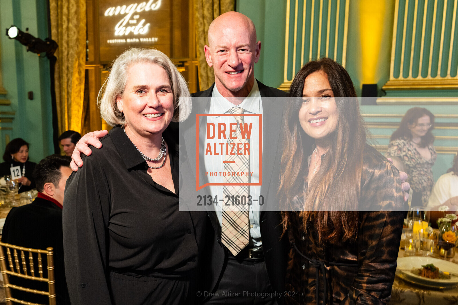 Lissa Gibbs, Justin Dragoo, Ali Dragoo, Angel of The Arts presented by Festival Napa Valley honoring Gordon Getty, War Memorial Opera House- Green Room. 301 Van Ness Ave, SF, CA 94102 US, March 7th, 2024, Photo #2134-21603-0 Lissa Gibbs, Justin Dragoo, Ali Dragoo, Photo #2134-21603-0