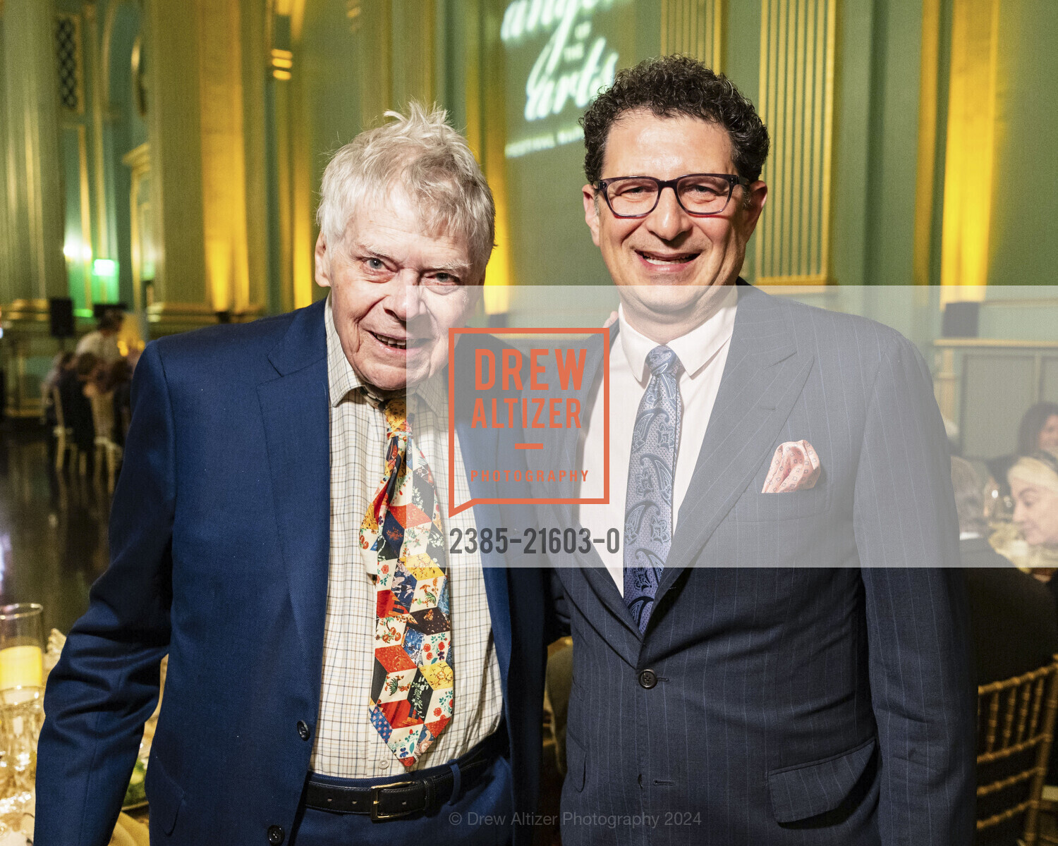 Gordon P. Getty, Payam Mirrashidi, Angel of The Arts presented by Festival Napa Valley honoring Gordon Getty, War Memorial Opera House- Green Room. 301 Van Ness Ave, SF, CA 94102 US, March 7th, 2024, Photo #2385-21603-0 Gordon P. Getty, Payam Mirrashidi, Photo #2385-21603-0