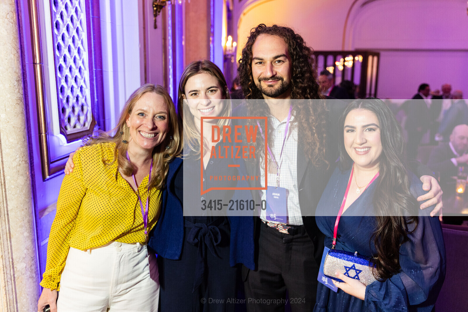 Emily Scheinman, Naomi Scheinman, Adam Swig, Danielle, JCRC: Bridging Communities & Celebrating Champions, The Palace Hotel, a Luxury Collection Hotel. 2 New Montgomery St, SF, CA 94105 US, March 10th, 2024, Photo #3415-21610-0 Emily Scheinman, Naomi Scheinman, Adam Swig, Danielle, Photo #3415-21610-0