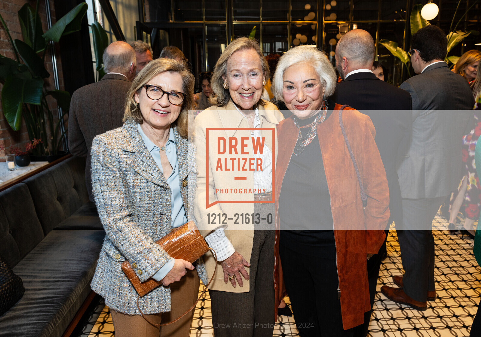 Elizabeth Callander, Linda Millard, Barbara Wolfe, ARCS Benefactor and Galileo Circle Reception, DDandelion Chocolate 16th Street Factory. 2600 16th St, SF, CA 94103 US, March 13th, 2024, Photo #1212-21613-0 Elizabeth Callander, Linda Millard, Barbara Wolfe, Photo #1212-21613-0