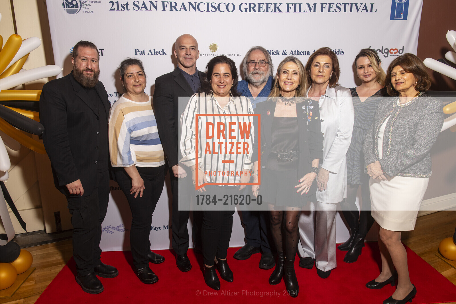 Panos Gakis, Nektaria Notaridou, Maria Nicolacakis, Kleon Skourtis, Tatiana Drakaki, Katerina Steck, Aggeliki Karantzas, Opening Night for 2024 SF Greek Film Festival, Delancey Screening Room. 600 The Embarcadero, SF, CA 94107 US, March 16th, 2024, Photo #1784-21620-0 Panos Gakis, Nektaria Notaridou, Maria Nicolacakis, Kleon Skourtis, Tatiana Drakaki, Katerina Steck, Aggeliki Karantzas, Photo #1784-21620-0
