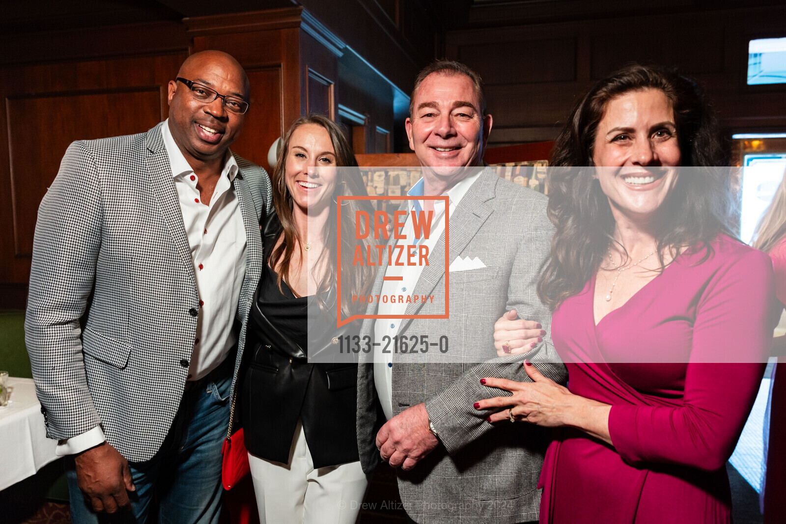 Ryan Brooks, Kaitlyn Robb, Marc Corsi, Christy Brooks, Willie L. Brown, Jr. Birthday Celebration, Harris' Restaurant - The San Francisco Steakhouse. 2100 Van Ness Ave, SF, CA 94109 US, March 20th, 2024, Photo #1133-21625-0 Ryan Brooks, Kaitlyn Robb, Marc Corsi, Christy Brooks, Photo #1133-21625-0